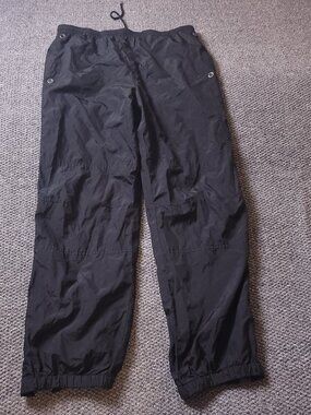 VINTAGE Pro Spirit Windbreaker Pants Mens 34x30 M Medium Black Track Polyester